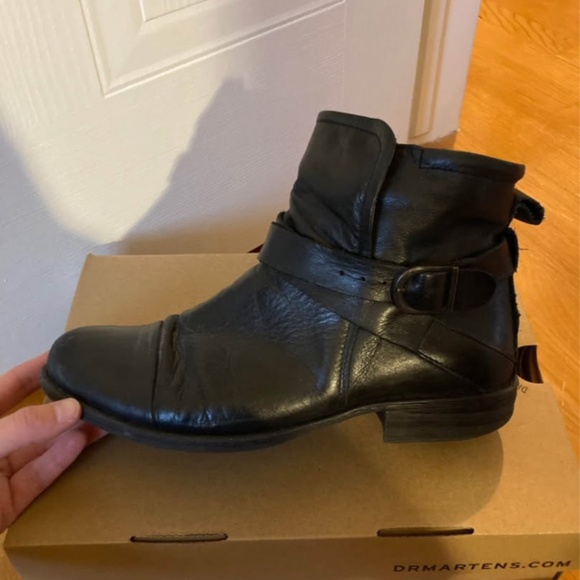 Biker black buckle ankle boots - Picture 3 of 4